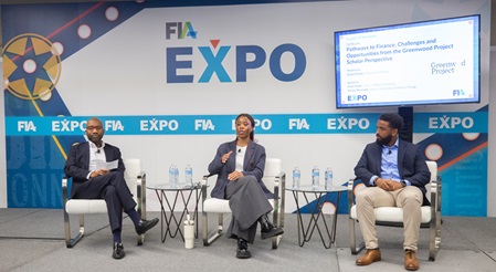 Kwesi Smith, CEO of Greenwood Project, interviewed Imani Noel and Andre Reynolds at FIA Expo